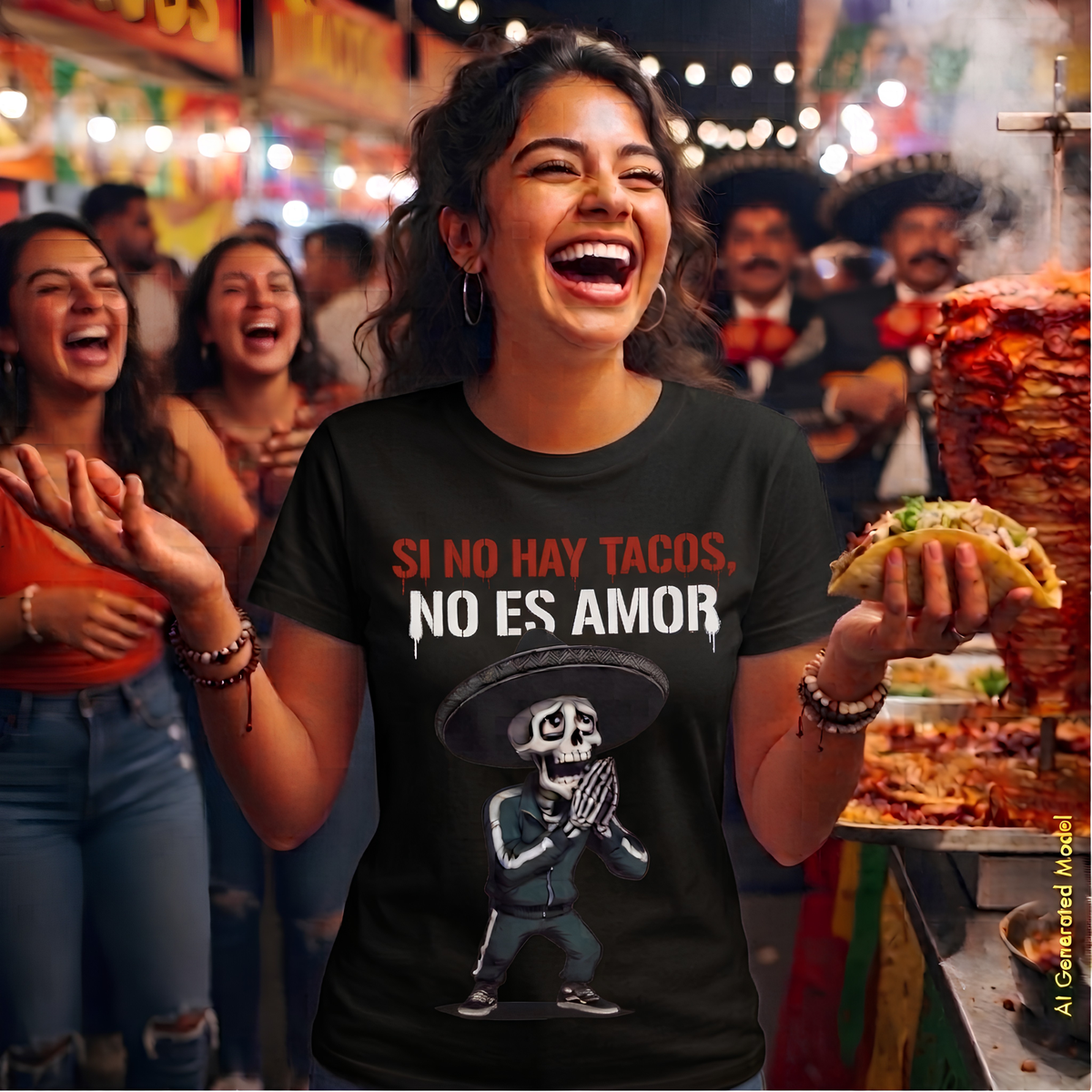 Si no hay tacos, no es amor - Flaco Hueso Unisex Classic Fit Tee