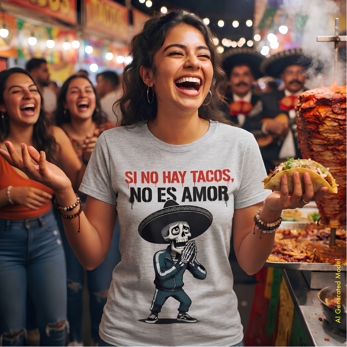 Si no hay tacos, no es amor - Flaco Hueso Unisex Classic Fit Tee