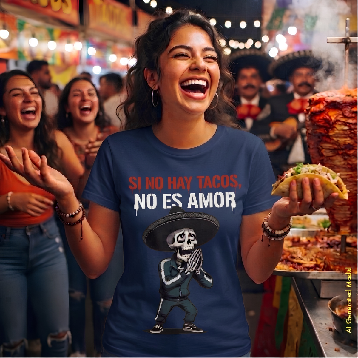 Si no hay tacos, no es amor - Flaco Hueso Unisex Classic Fit Tee