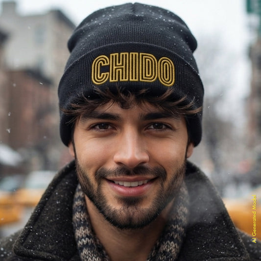 Chido El Dorado - El Gorro Black & Gold Cuffed Beanie | ¡OYE! Originals