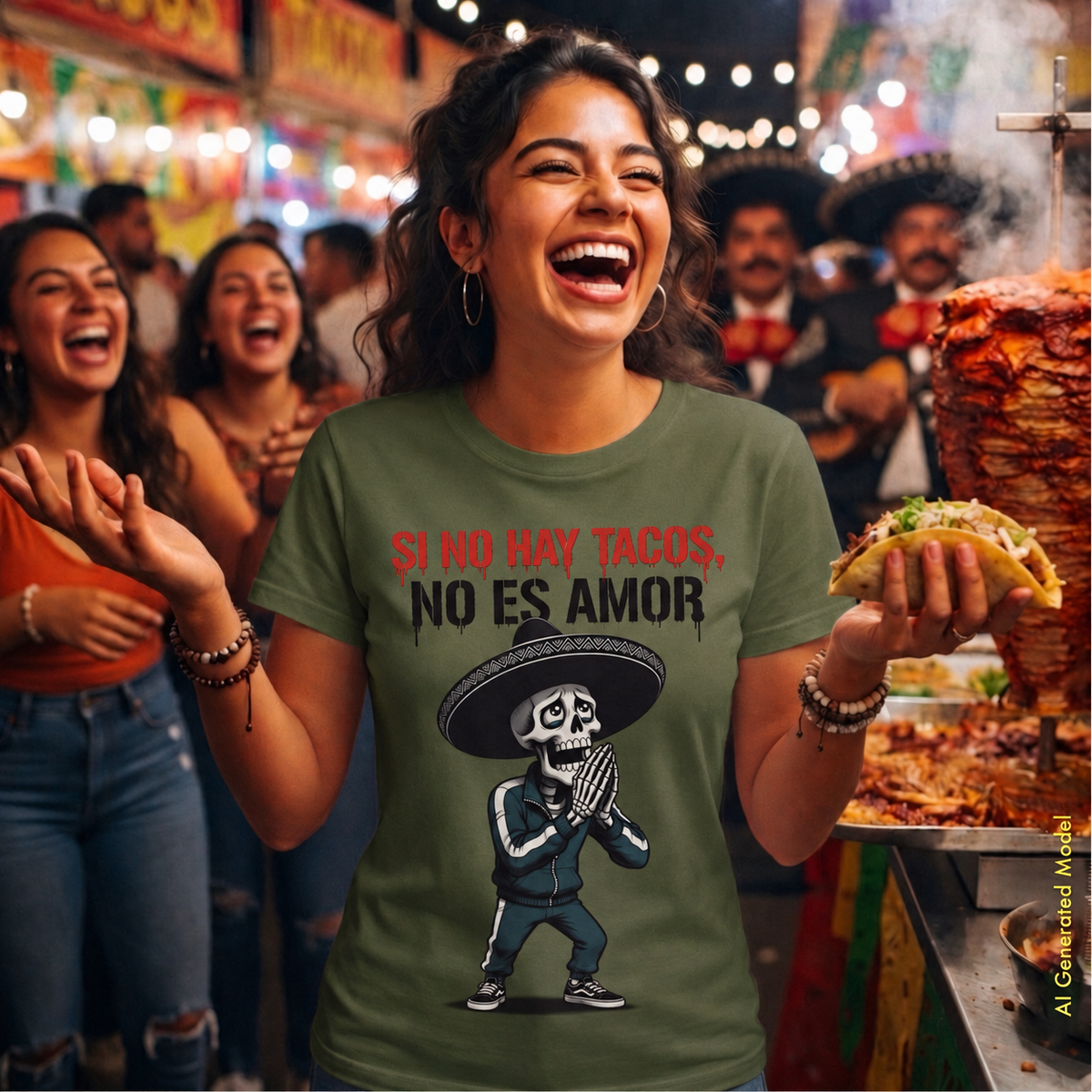 Si no hay tacos, no es amor - Flaco Hueso Unisex Classic Fit Tee