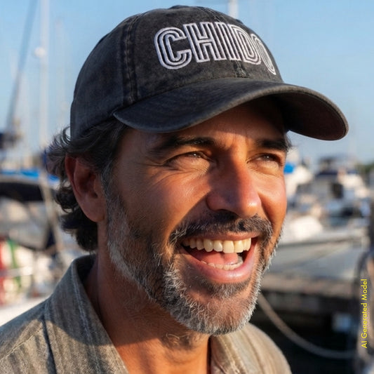 Chido El Trazo - El Finde Black & White Vintage Dad Cap | ¡OYE! Originals