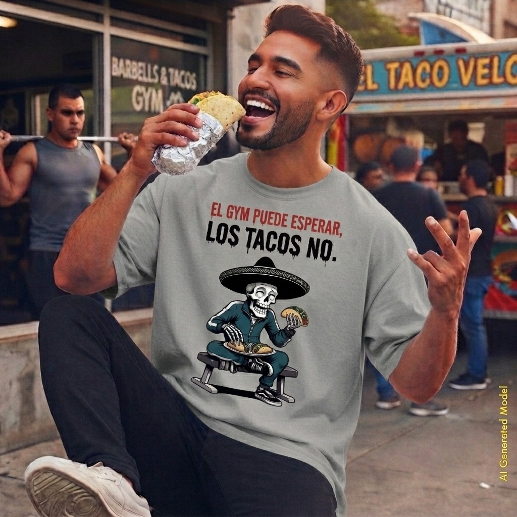 El Gym Puede Esperar, Los Tacos No - Flaco Hueso Relaxed Fit Tee