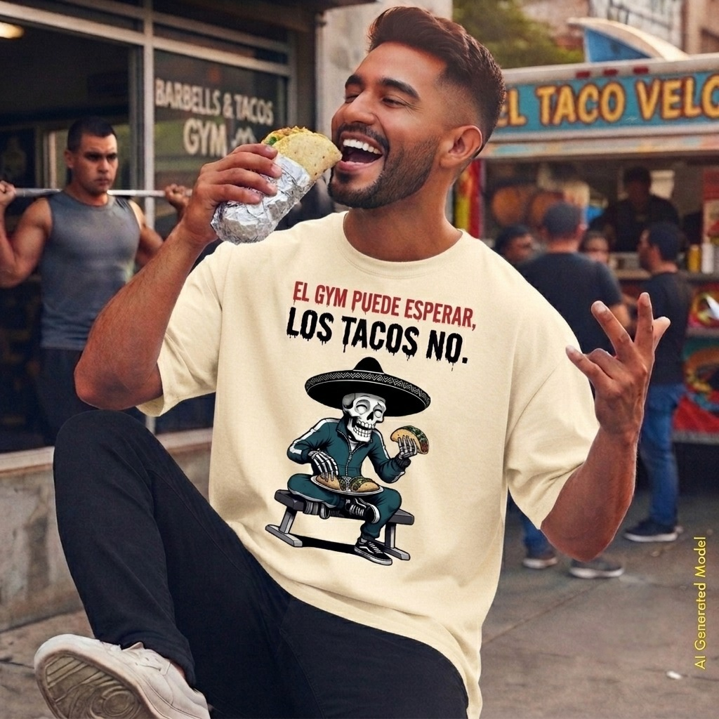 El Gym Puede Esperar, Los Tacos No - Flaco Hueso Relaxed Fit Tee