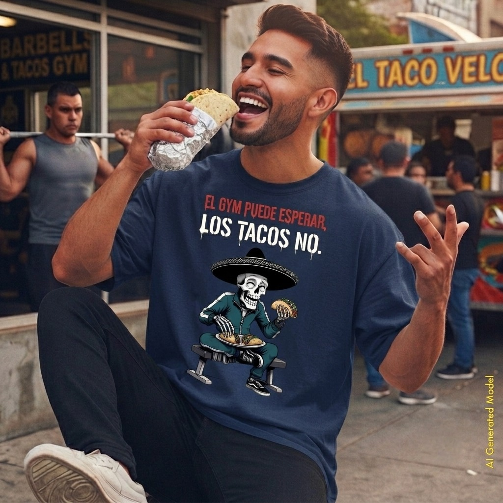 El Gym Puede Esperar, Los Tacos No - Flaco Hueso Relaxed Fit Tee