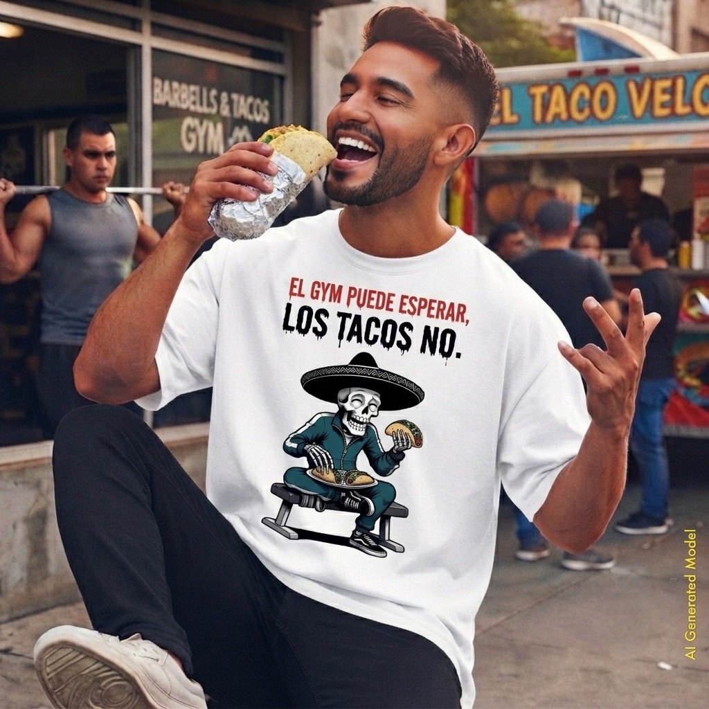 El Gym Puede Esperar, Los Tacos No - Flaco Hueso Relaxed Fit Tee