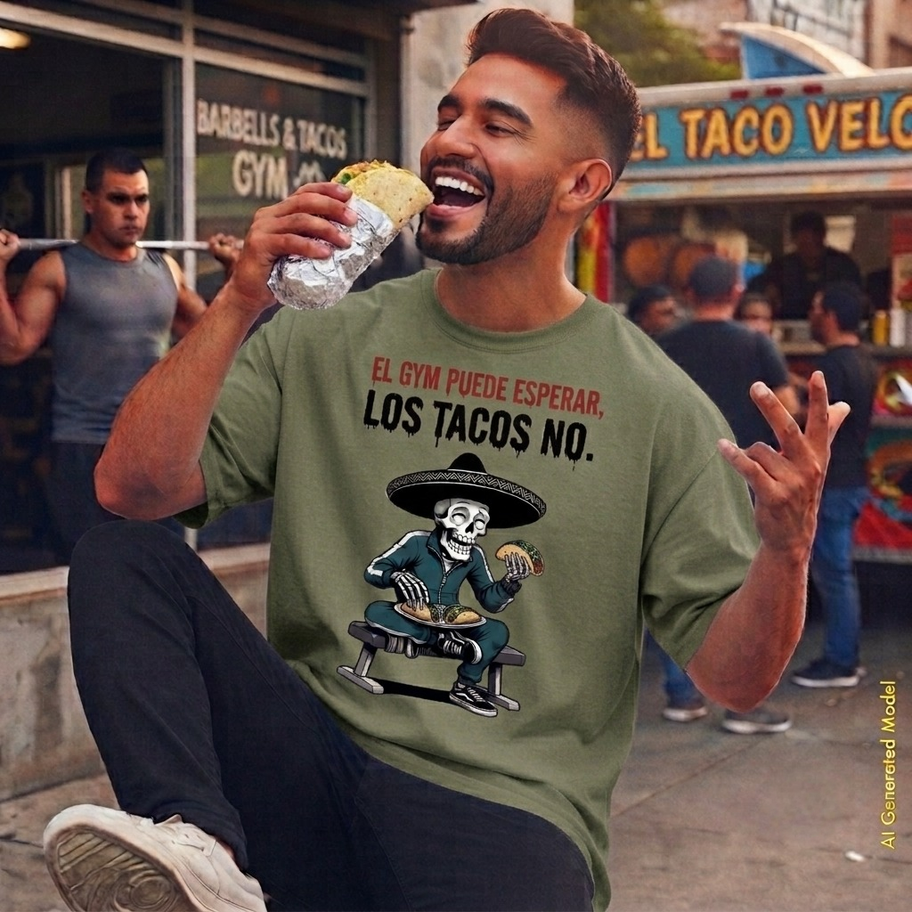 El Gym Puede Esperar, Los Tacos No - Flaco Hueso Relaxed Fit Tee
