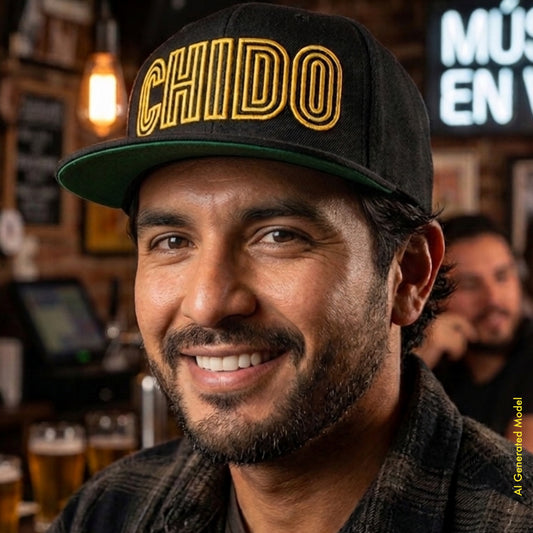 Chido El Dorado - La Calle Black & Gold Flat Bill Cap | ¡OYE! Originals