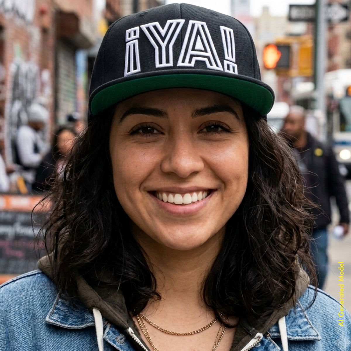 ¡YA! El Trazo - La Calle Black & White Flat Bill Cap | ¡OYE! Originals