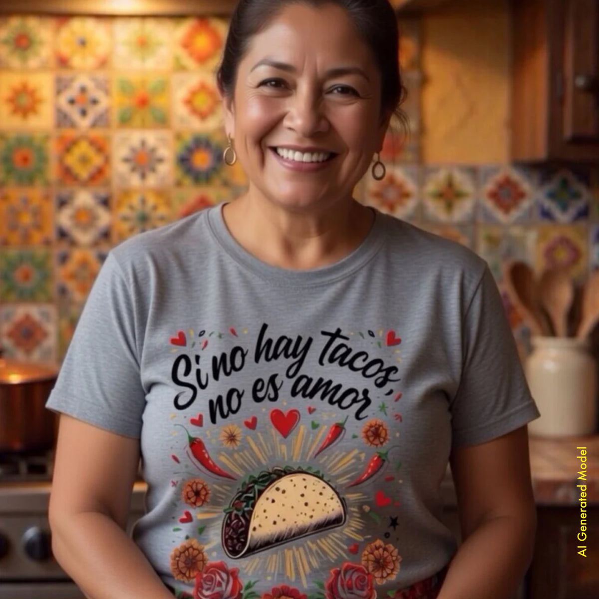 Si no hay tacos, no es amor - Traditional Style Classic Fit Tee