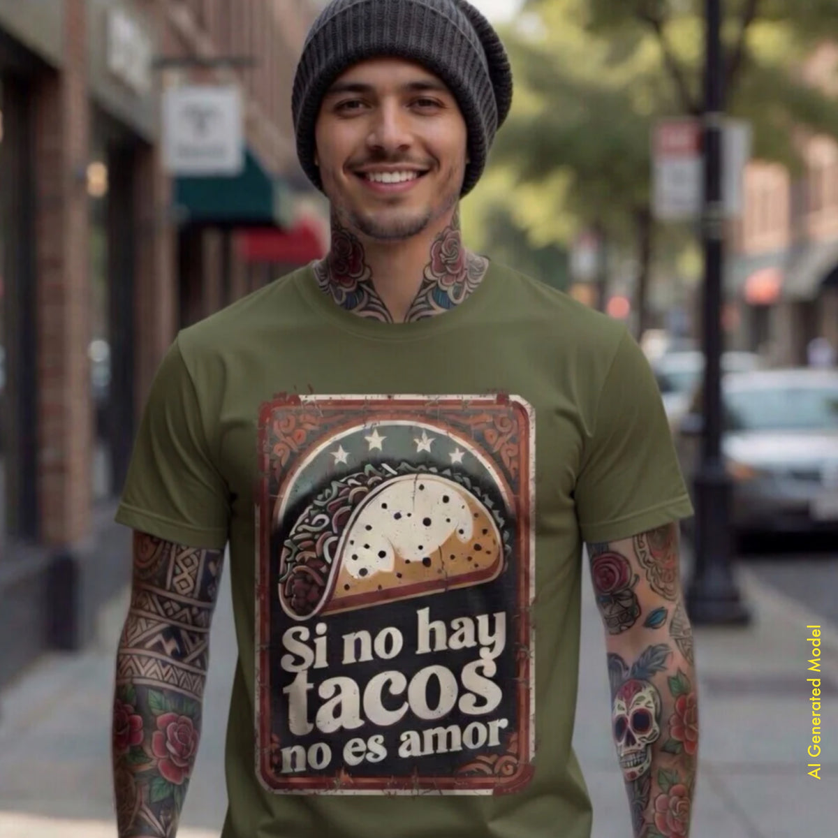 Si no hay tacos, no es amor - Vintage Style Classic Fit Tee