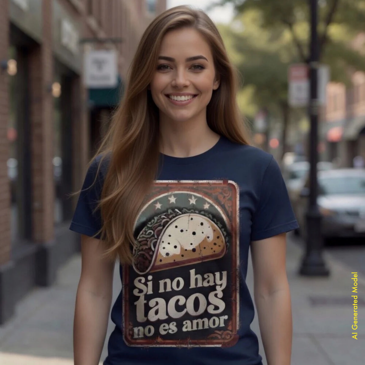 Si no hay tacos, no es amor - Vintage Style Classic Fit Tee