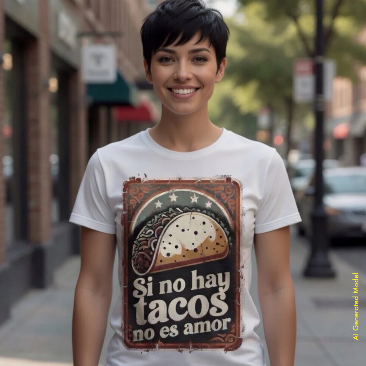 Si no hay tacos, no es amor - Vintage Style Classic Fit Tee