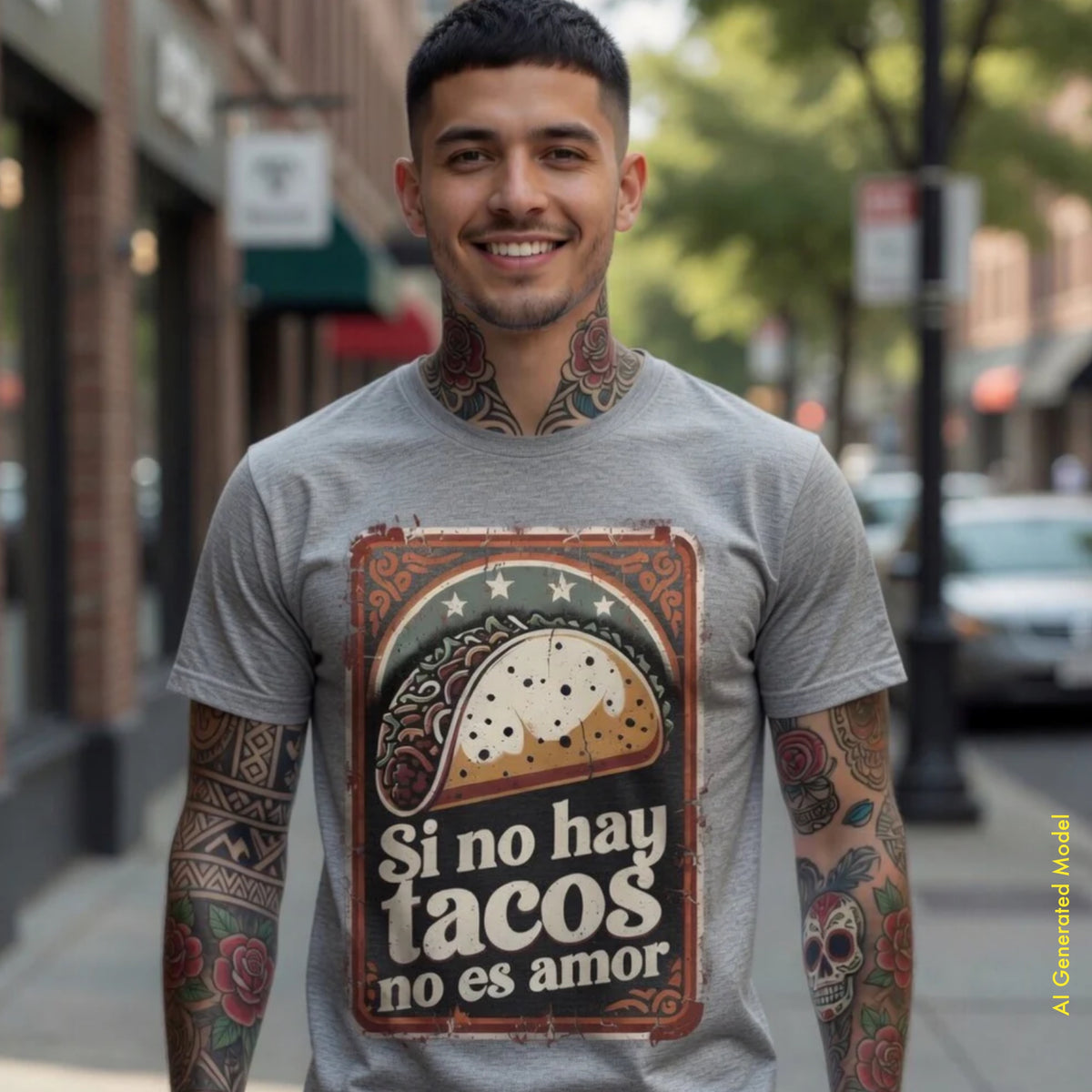 Si no hay tacos, no es amor - Vintage Style Classic Fit Tee
