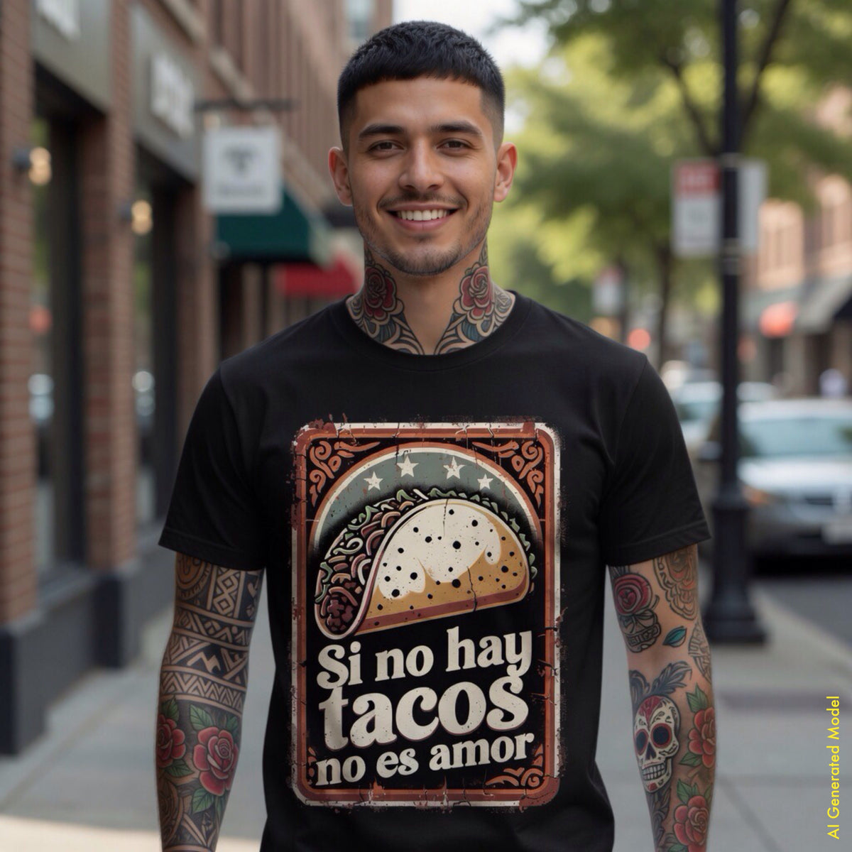 Si no hay tacos, no es amor - Vintage Style Classic Fit Tee