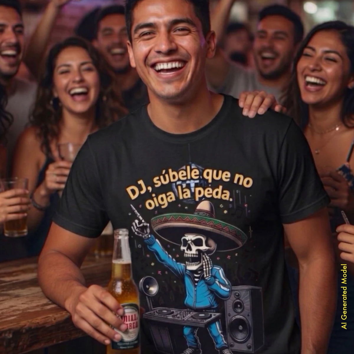 Dj Subele que no oiga la peda - Flaco Calaca Premium Classic Fit Tee