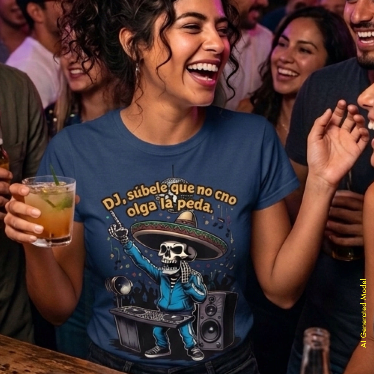 Dj Subele que no oiga la peda - Flaco Calaca Premium Classic Fit Tee
