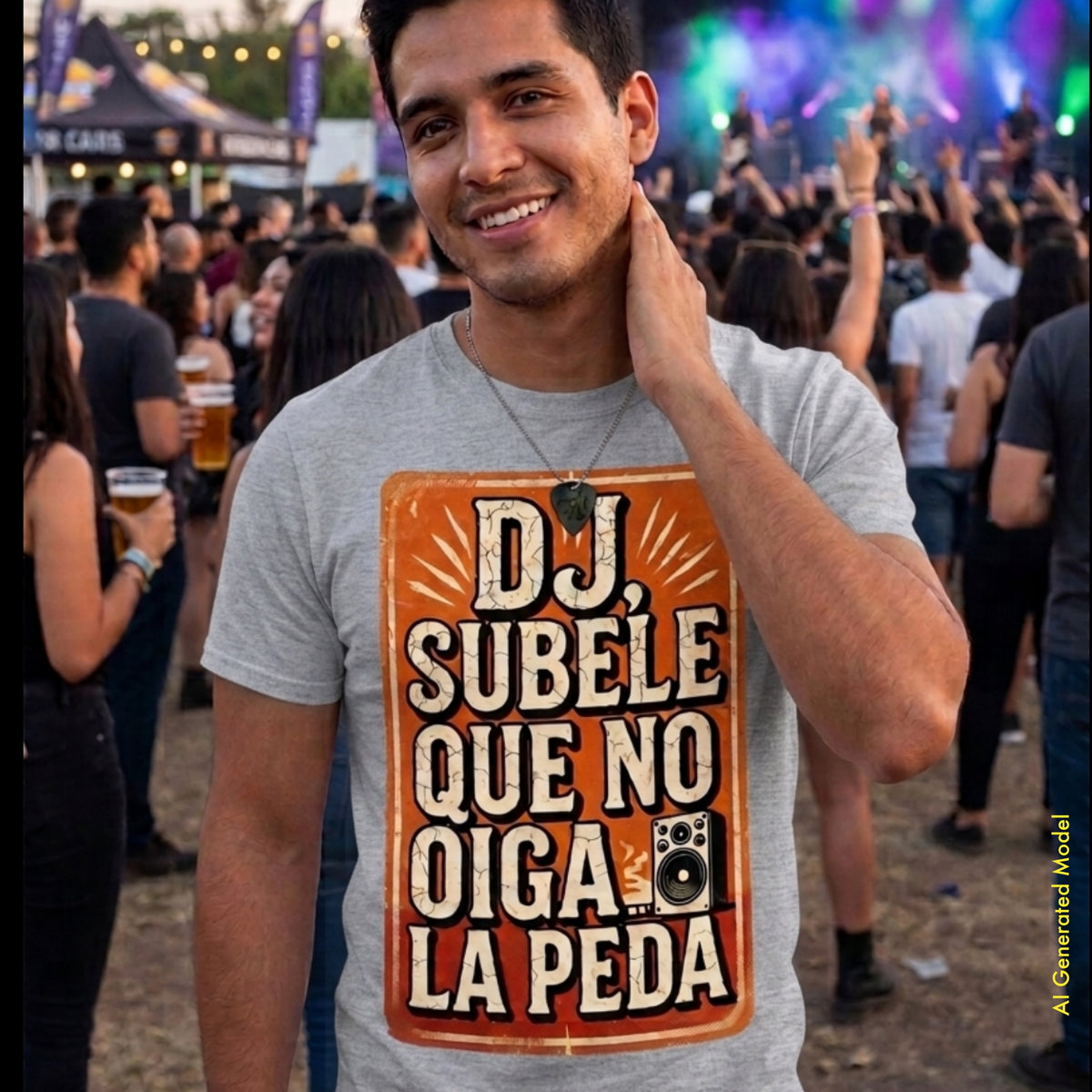 Dj Subele que no oiga la peda - Vintage Style Classic Fit Tee