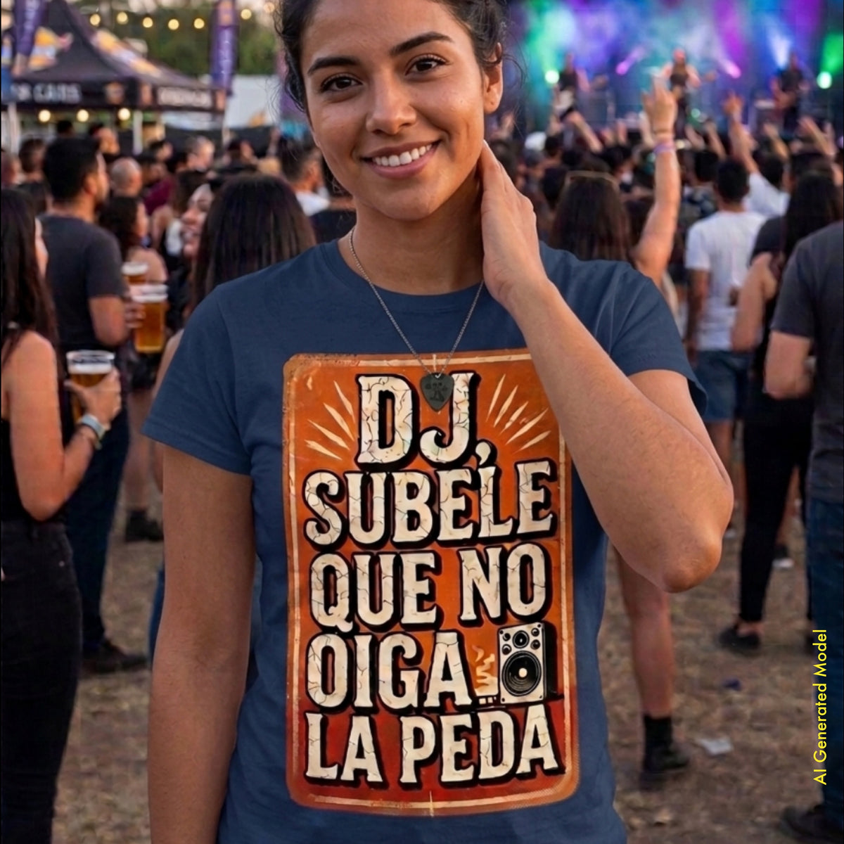Dj Subele que no oiga la peda - Vintage Style Classic Fit Tee