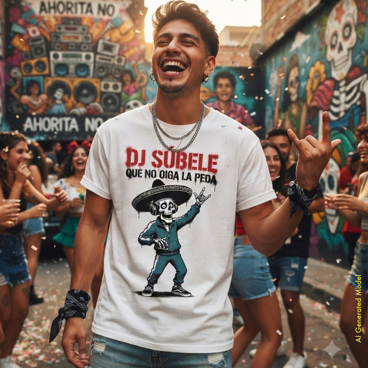 Dj Súbele Que No Oiga La Peda - Flaco Hueso Relaxed Fit Tee