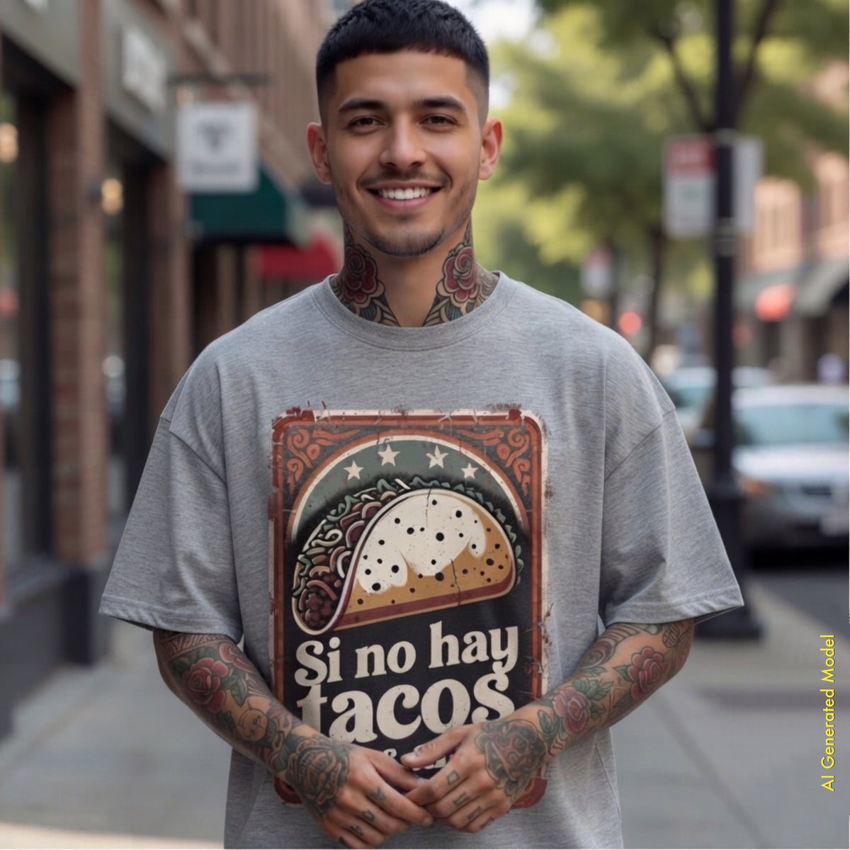 Si no hay tacos, no es amor - Traditional Style Relaxed Fit tee