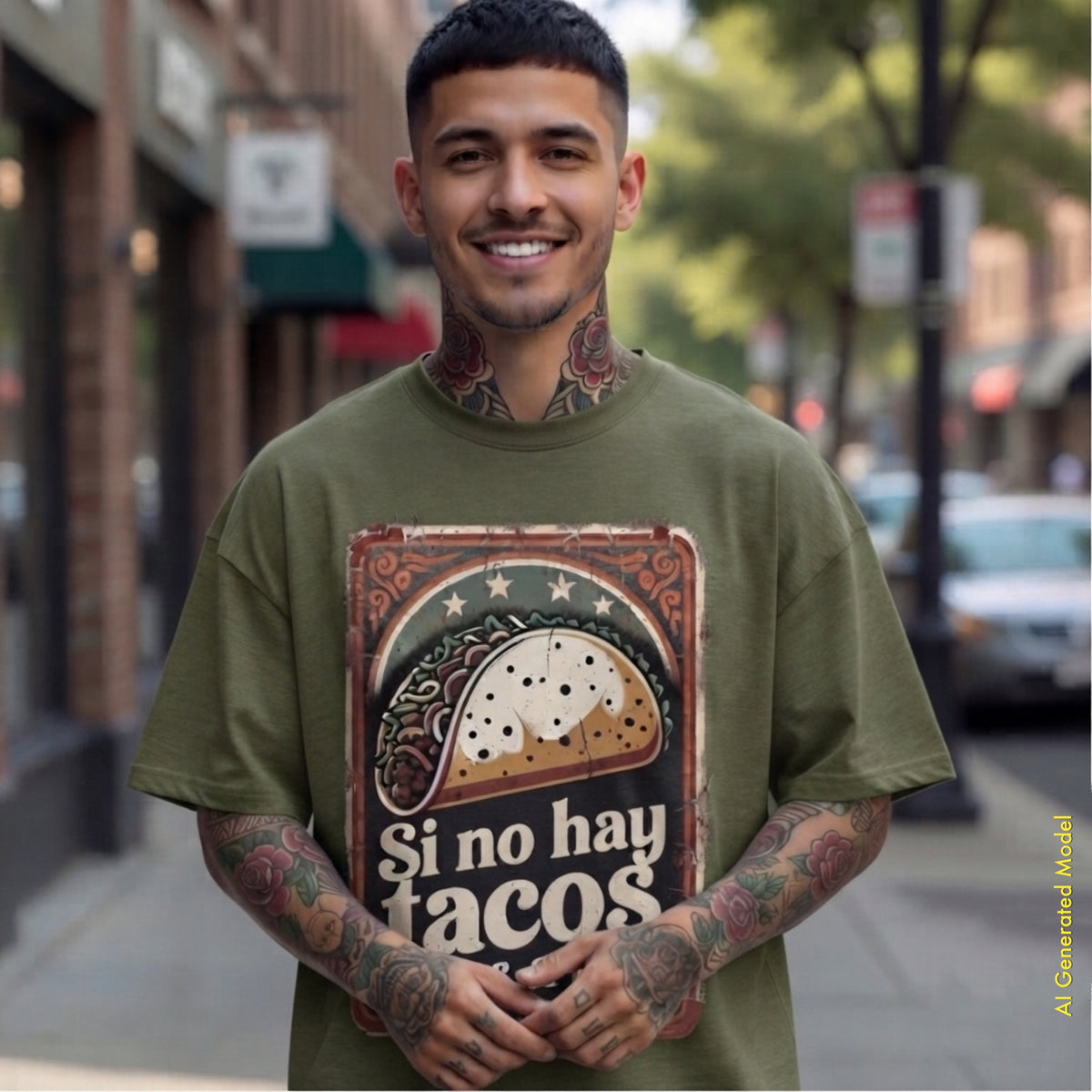Si no hay tacos, no es amor - Traditional Style Relaxed Fit tee