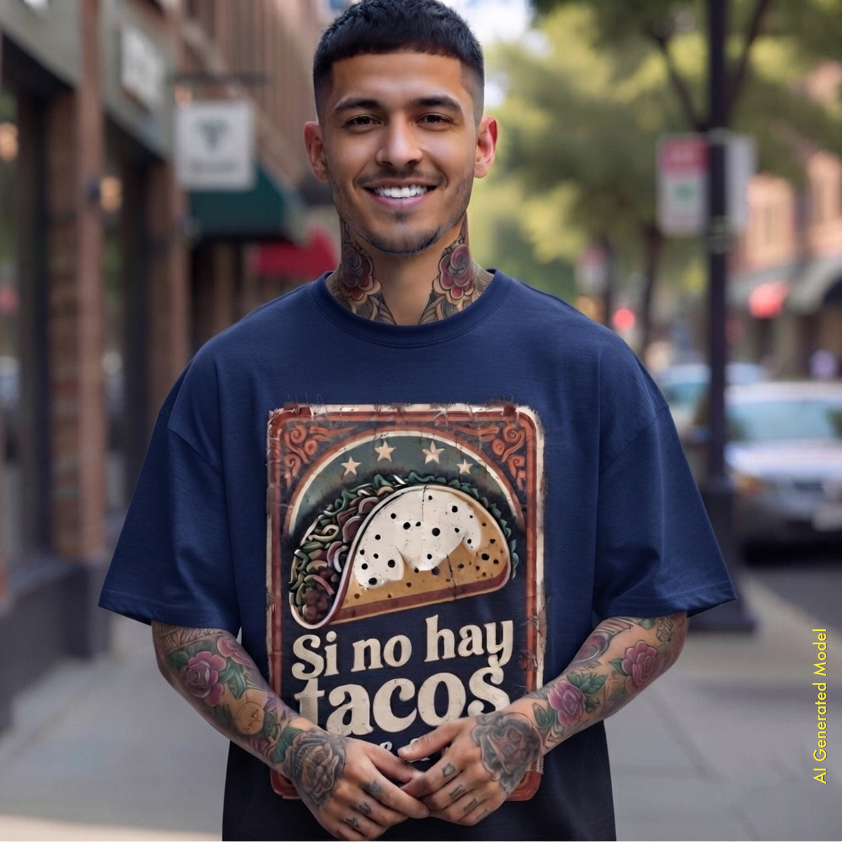 Si no hay tacos, no es amor - Traditional Style Relaxed Fit tee