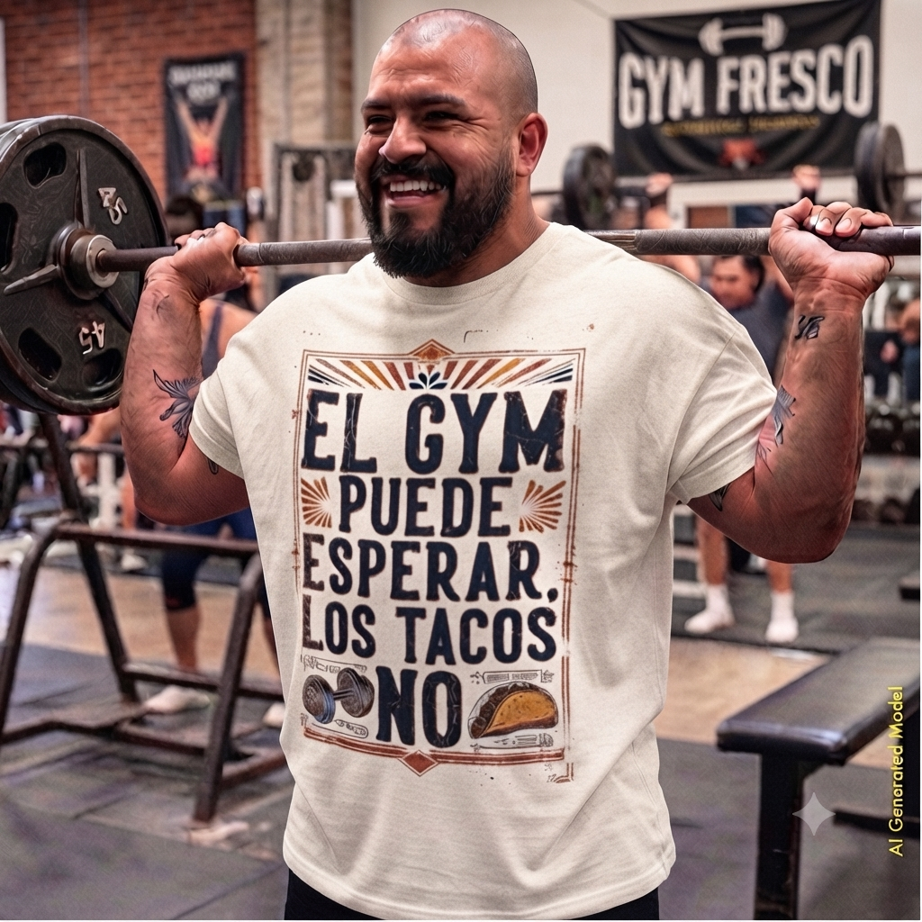 El Gym Puede Esperar, Los Tacos No - Vintage Style Relaxed Fit Tee