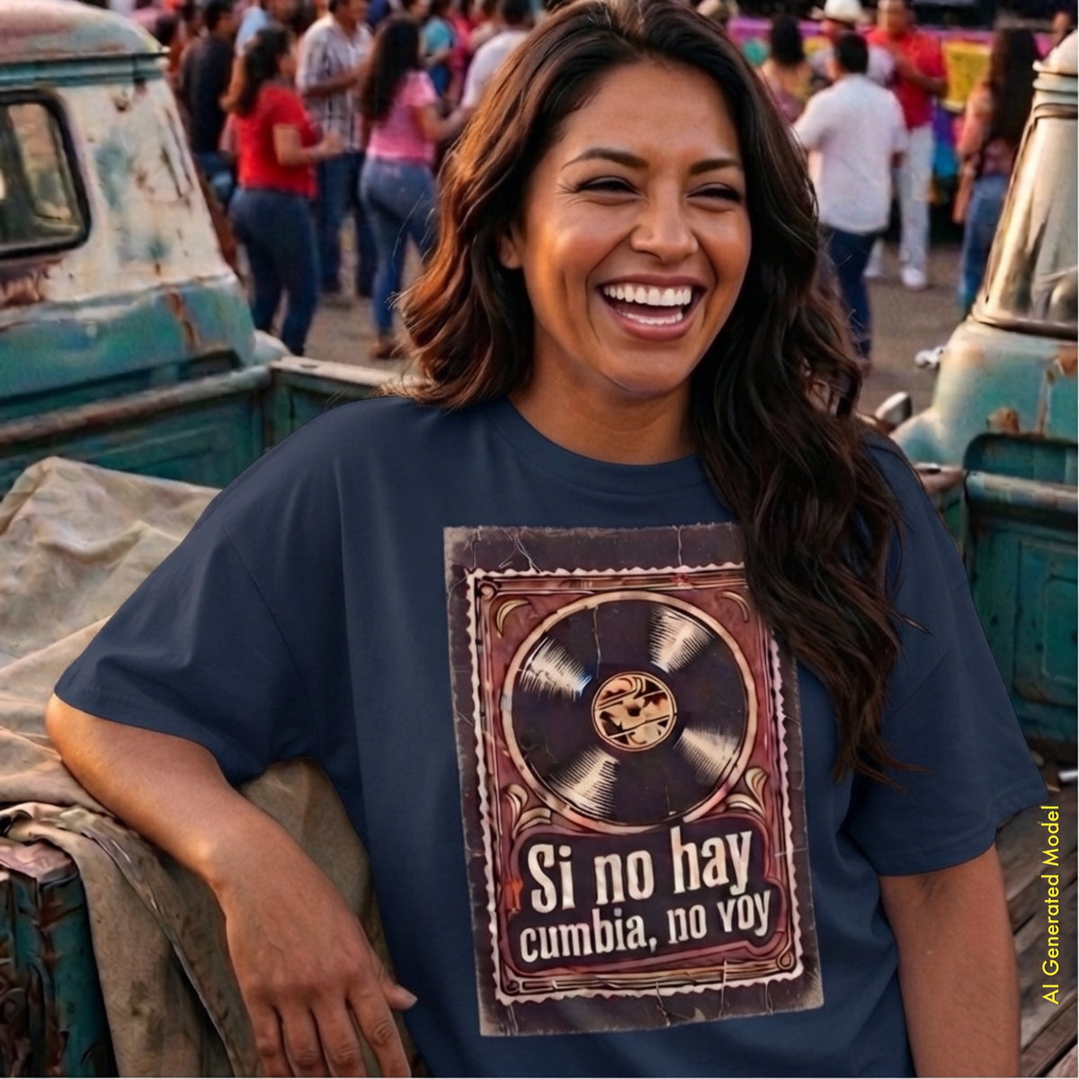 Si No Hay Cumbia, No Voy - Vintage Style Relaxed Fit Tee