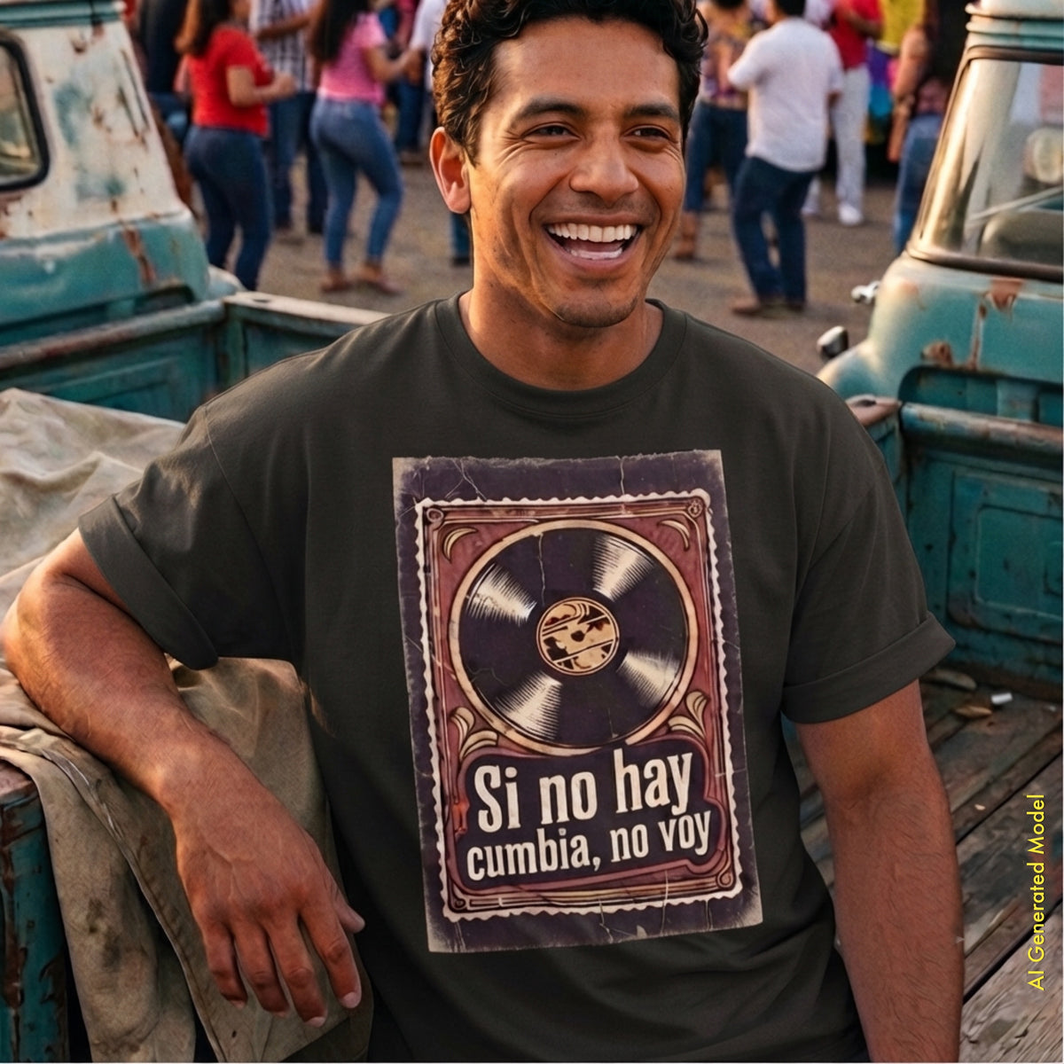 Si No Hay Cumbia, No Voy - Vintage Style Relaxed Fit Tee