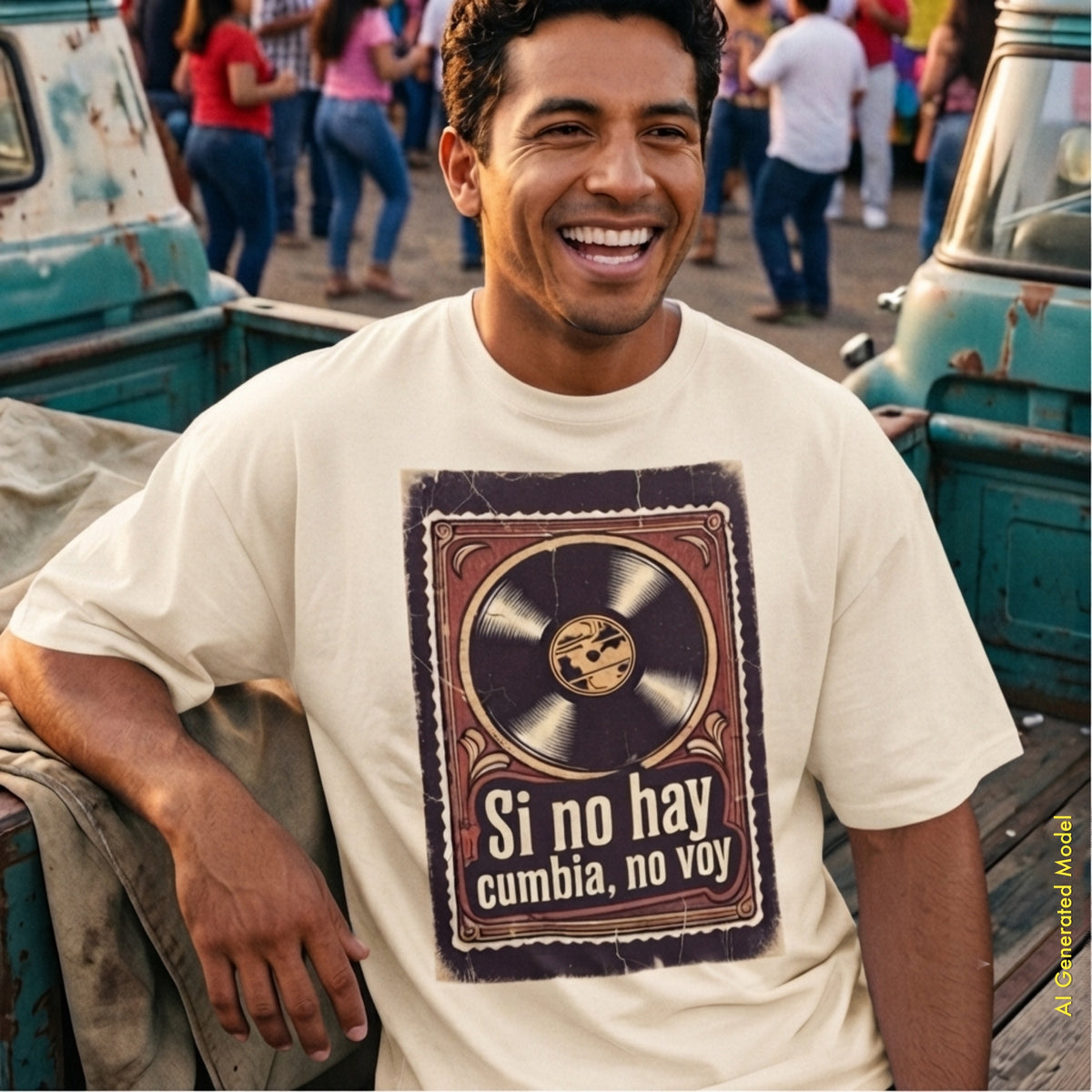 Si No Hay Cumbia, No Voy - Vintage Style Relaxed Fit Tee