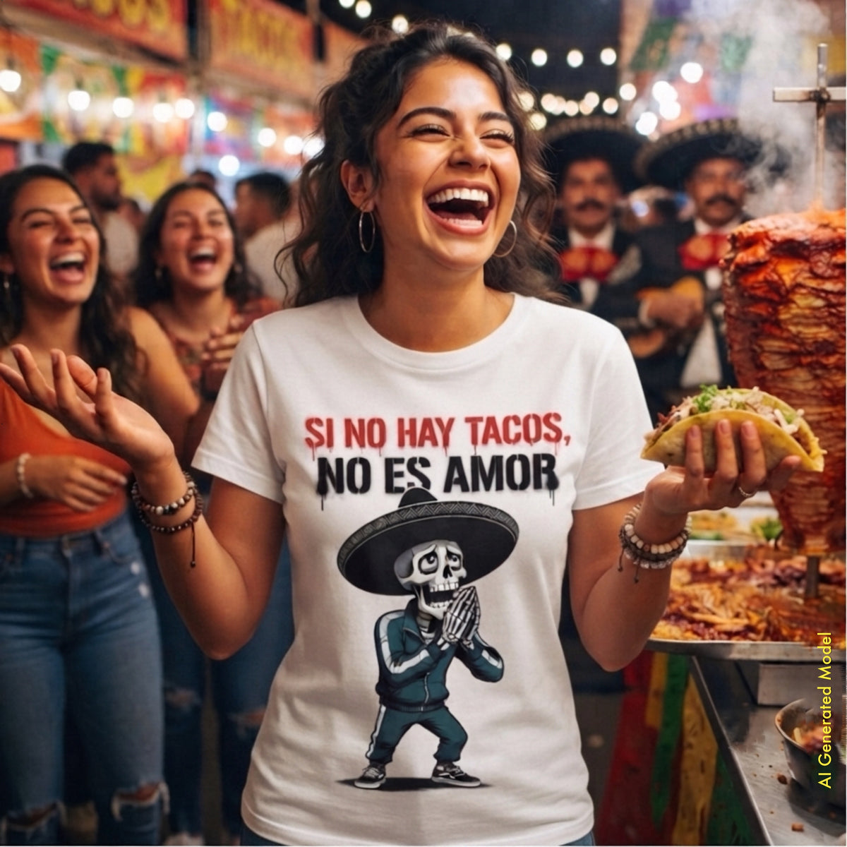 Si no hay tacos, no es amor - Flaco Hueso Unisex Classic Fit Tee