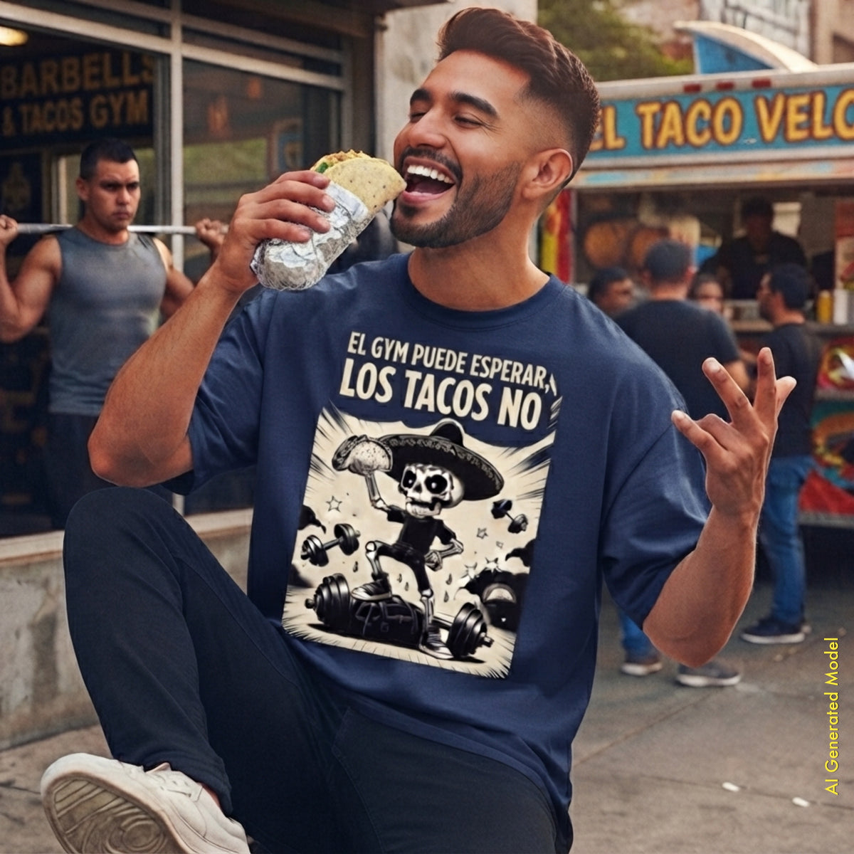 El Gym Puede Esperar, Los Tacos No - Flaco Toon Relaxed Fit Tee