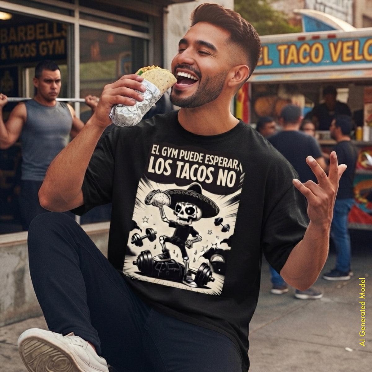 El Gym Puede Esperar, Los Tacos No - Flaco Toon Relaxed Fit Tee