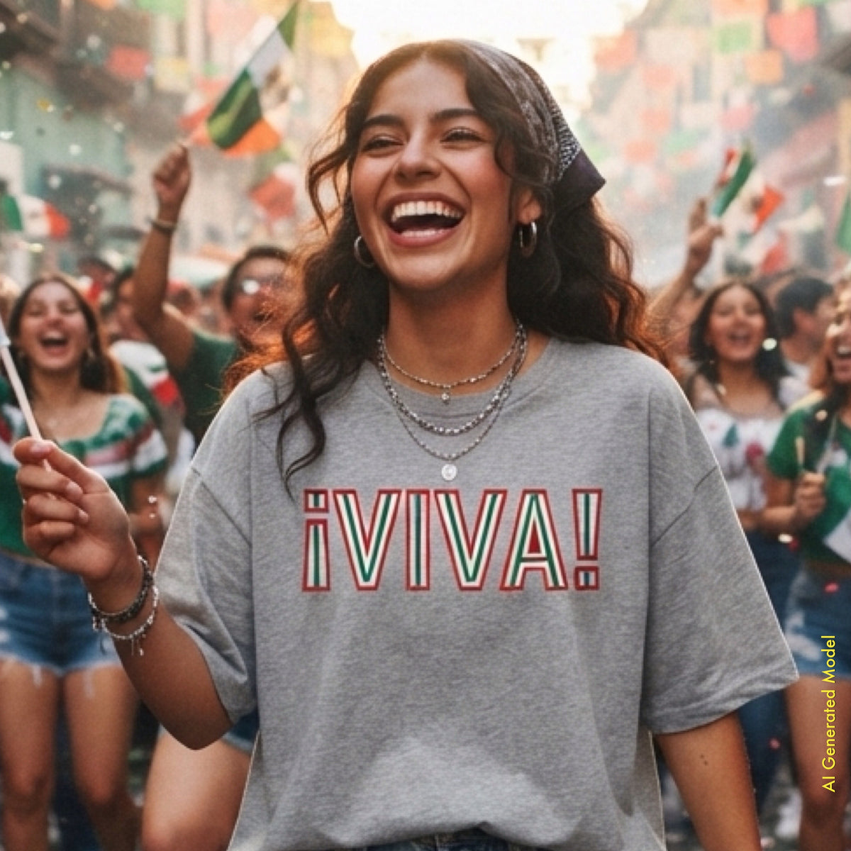 ¡VIVA! Mexican Independence Day - Graphite Unisex Relaxed Fit T-Shirt