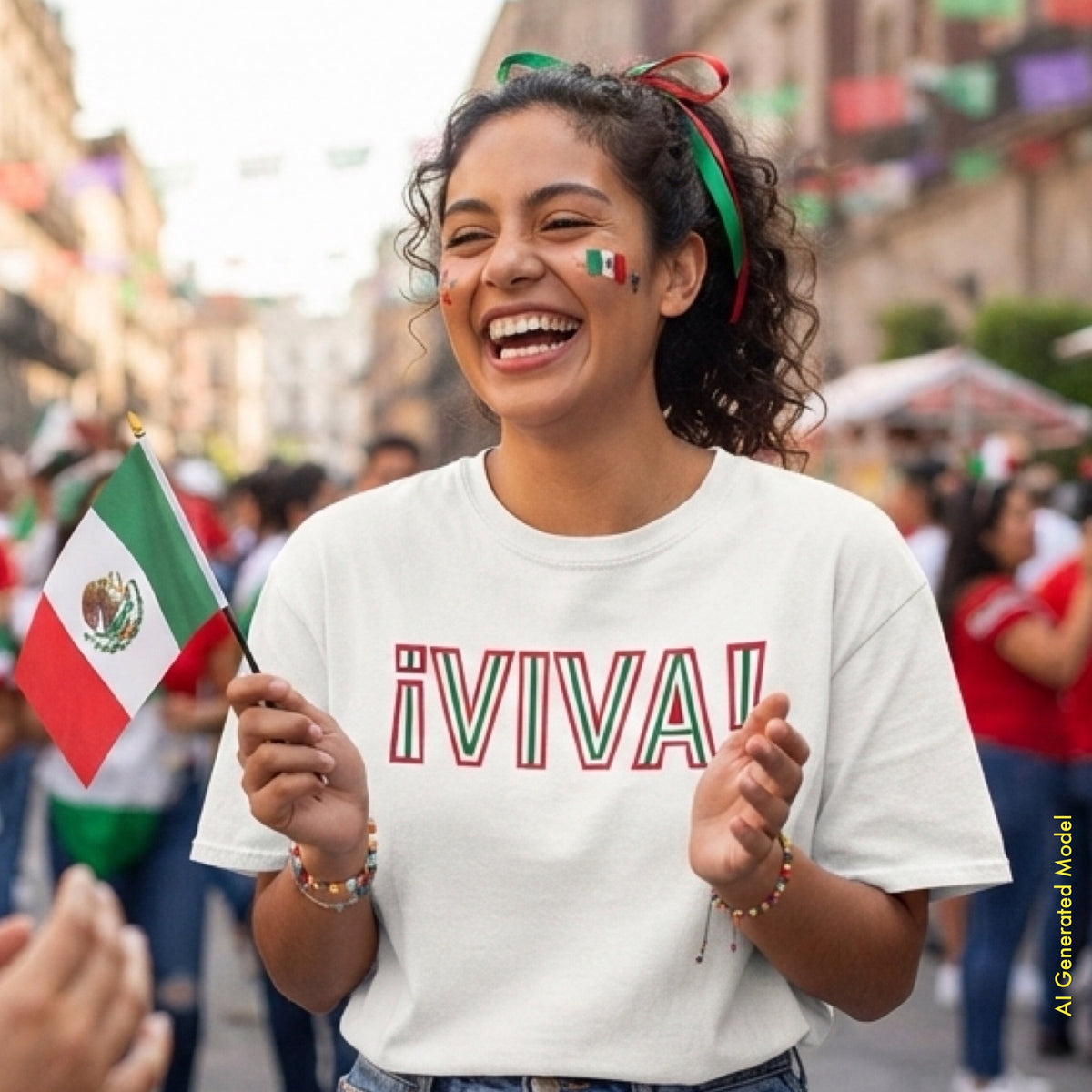 ¡VIVA! Mexican Independence Day - White Unisex Relaxed Fit Tee