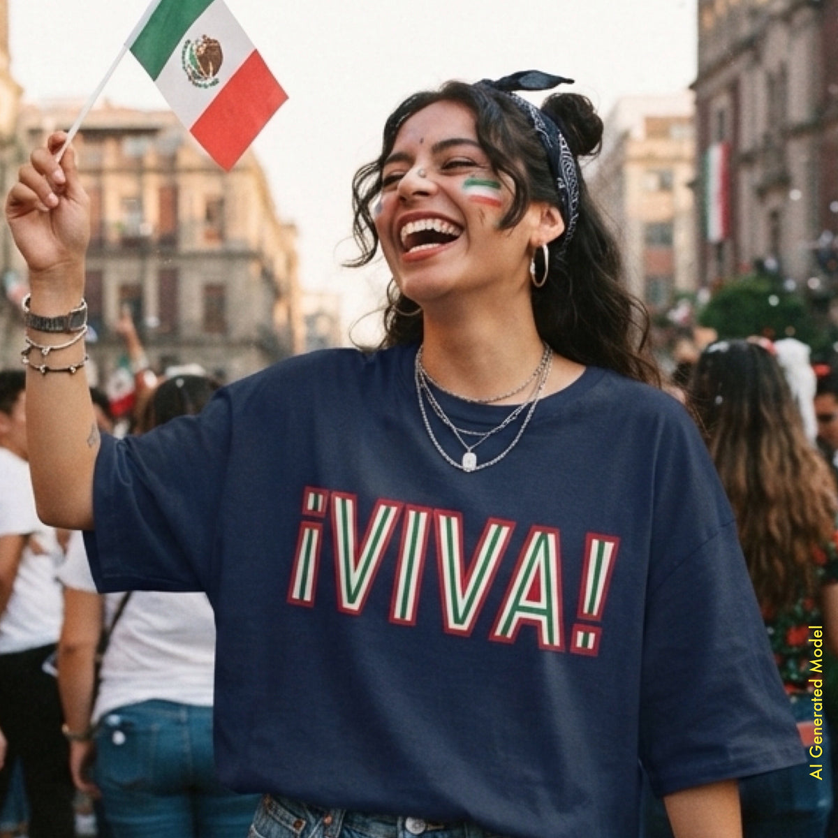 ¡VIVA! Mexican Independence Day - True Navy Unisex Relaxed Fit T-Shirt