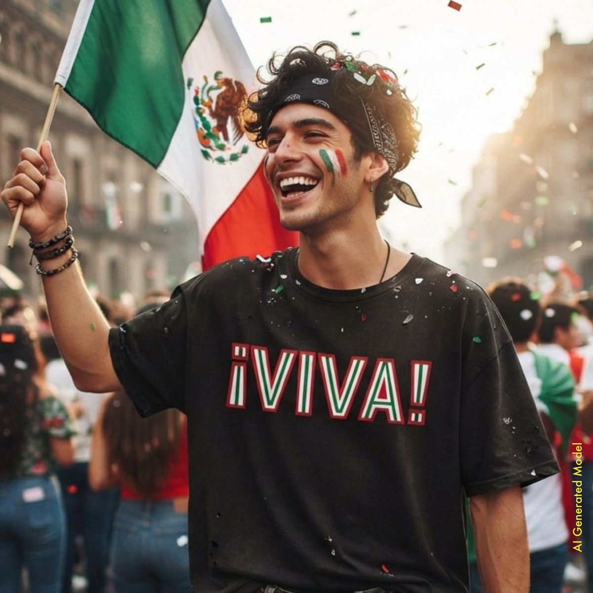 ¡VIVA! Mexican Independence Day - Black Unisex Relaxed Fit T-Shirt