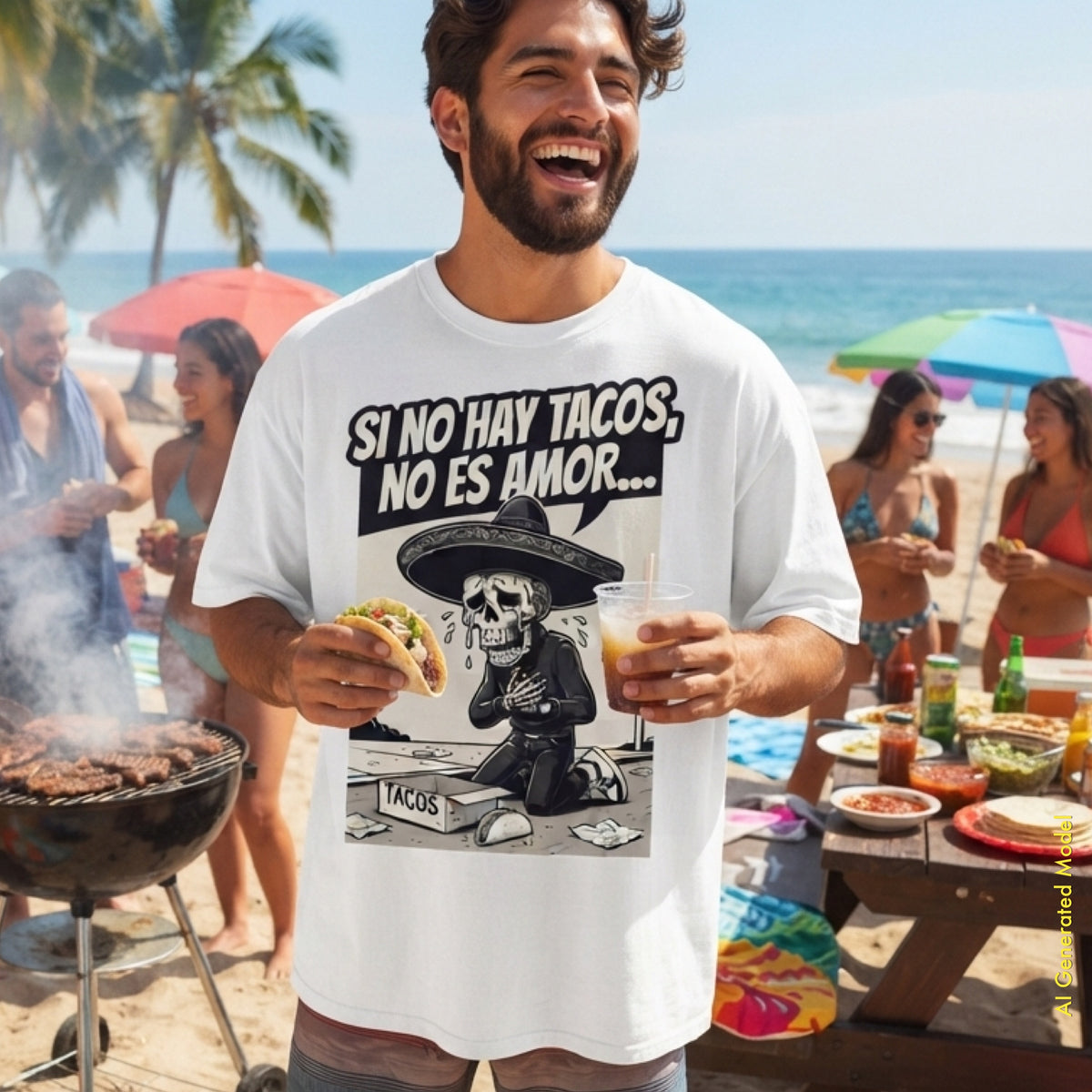 Si No Hay Tacos, No Es Amor - Flaco Toon Relaxed Fit Tee