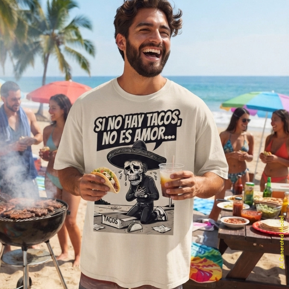 Si No Hay Tacos, No Es Amor - Flaco Toon Relaxed Fit Tee