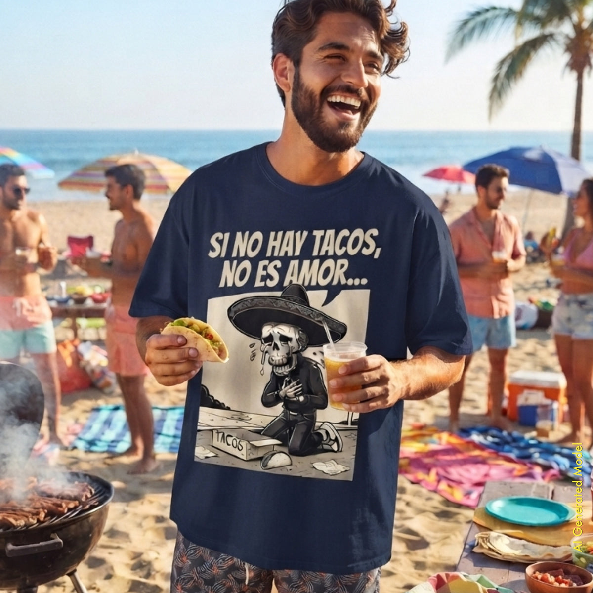 Si No Hay Tacos, No Es Amor - Flaco Toon Relaxed Fit Tee