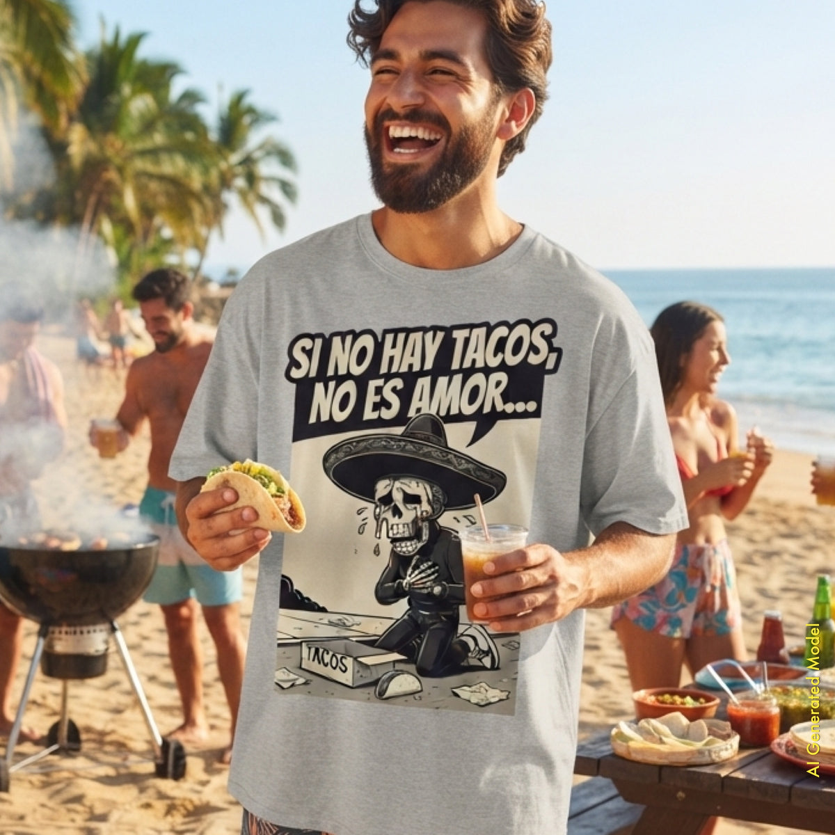 Si No Hay Tacos, No Es Amor - Flaco Toon Relaxed Fit Tee