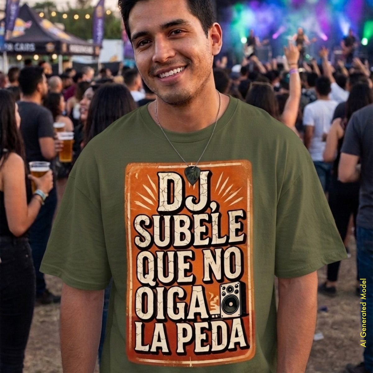 Dj Súbele Que No Oiga La Peda - Vintage Style Relaxed Fit Tee