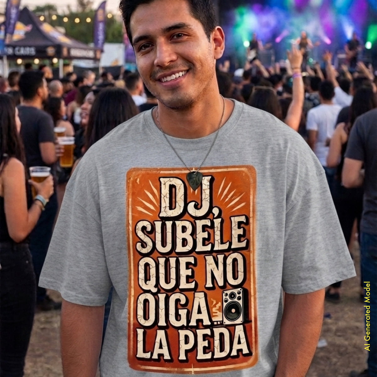 Dj Súbele Que No Oiga La Peda - Vintage Style Relaxed Fit Tee