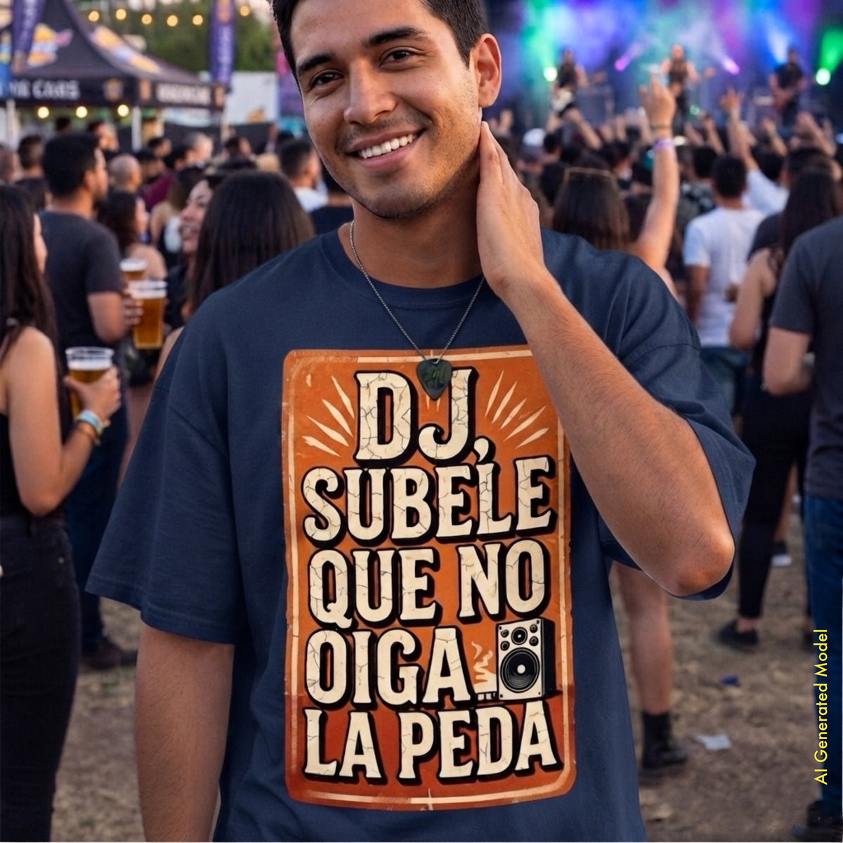Dj Súbele Que No Oiga La Peda - Vintage Style Relaxed Fit Tee