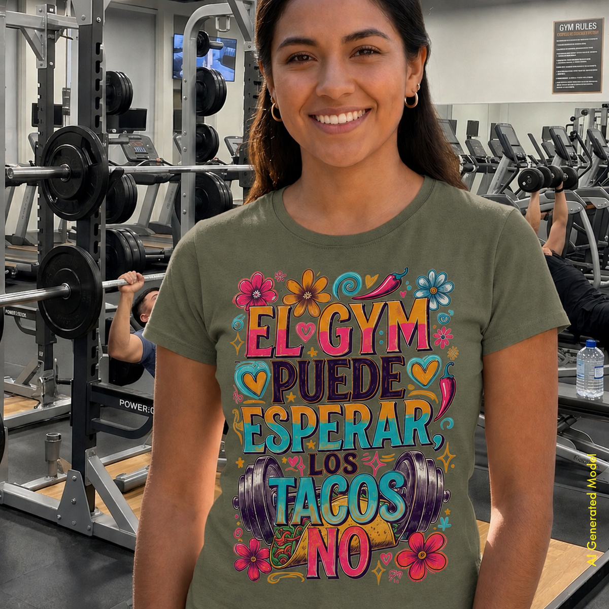 El Gym Puede Esperar, Los Tacos No - A Mano Style Classic Fit tee