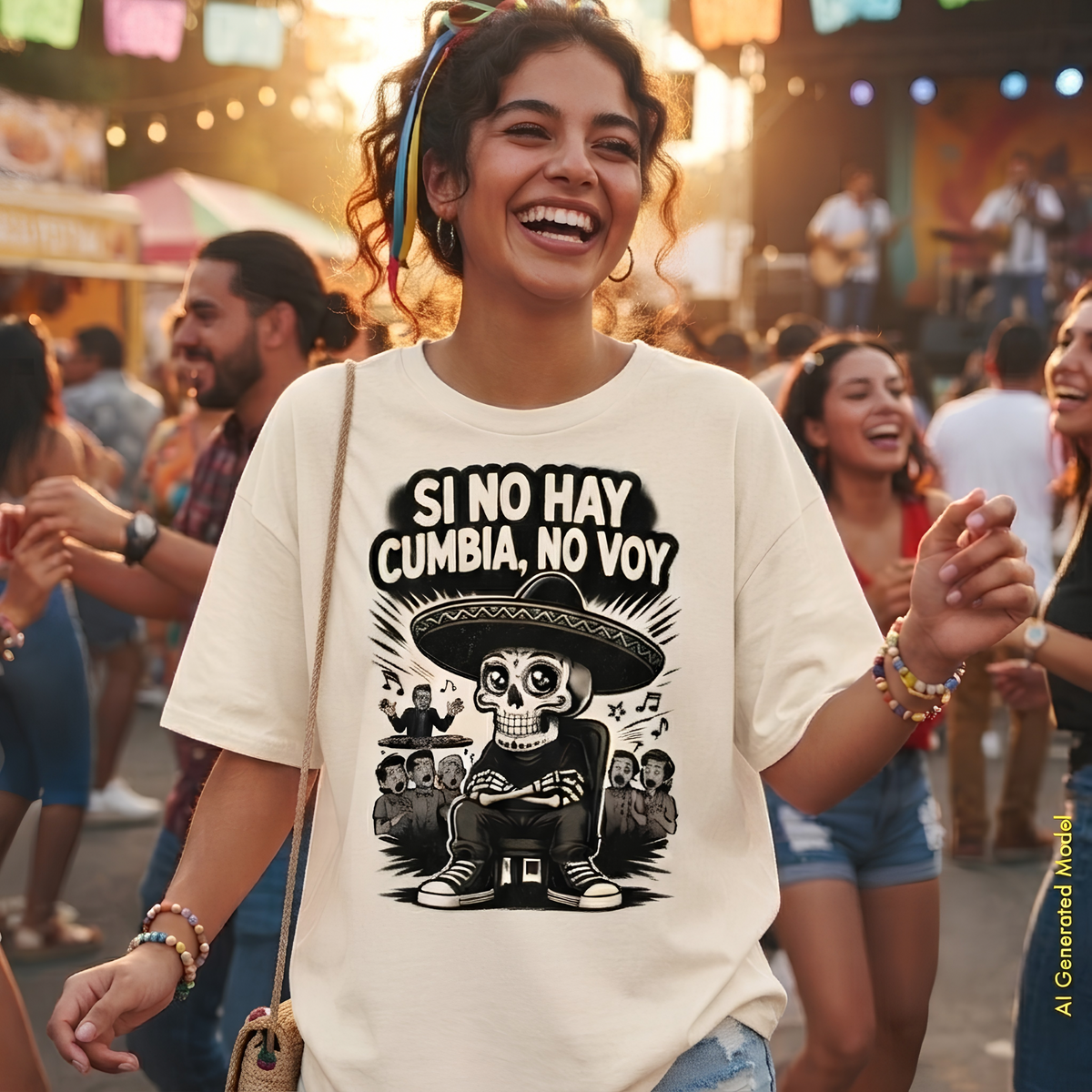 Si No Hay Cumbia, No Voy - Flaco Toon Relaxed Fit Tee