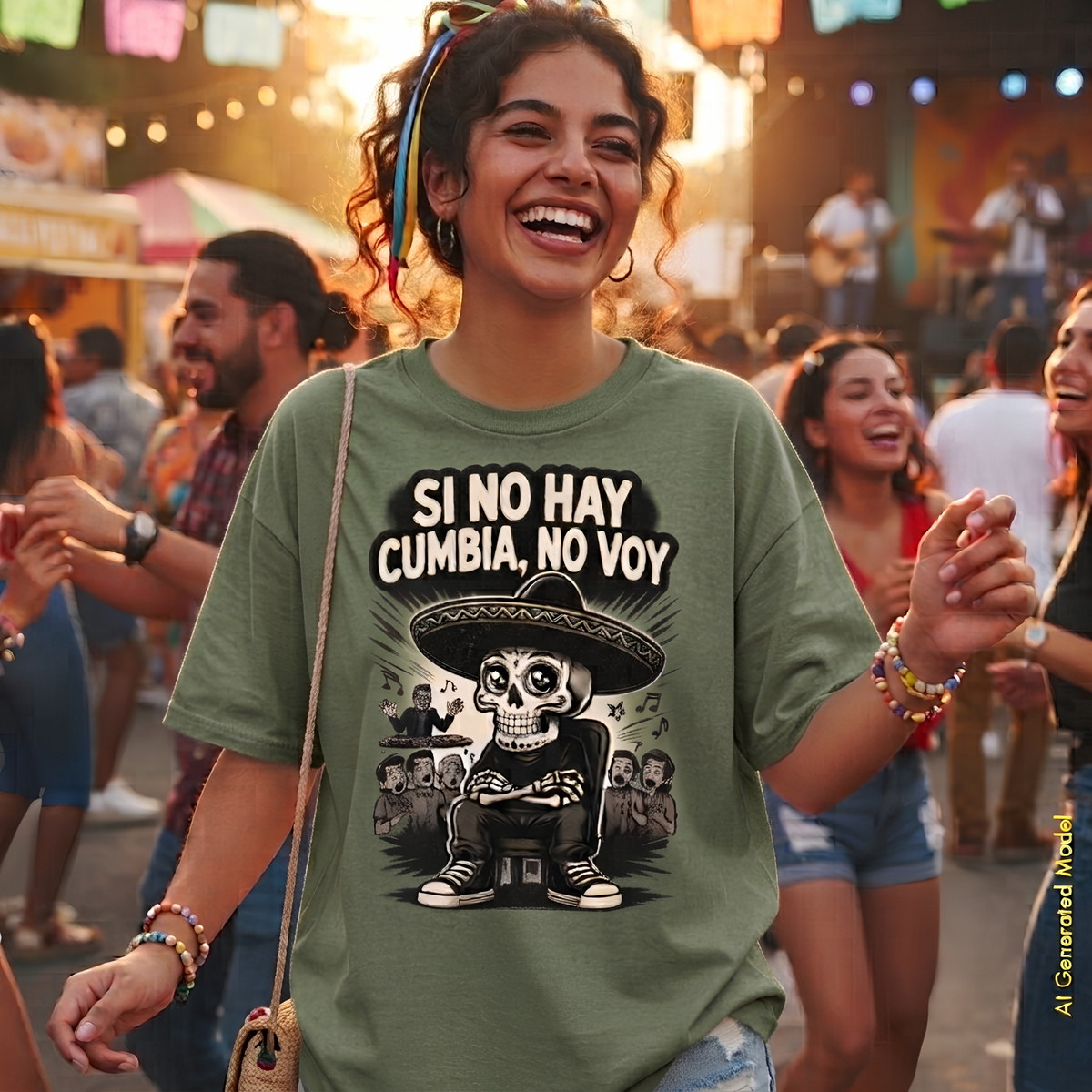 Si No Hay Cumbia, No Voy - Flaco Toon Relaxed Fit Tee