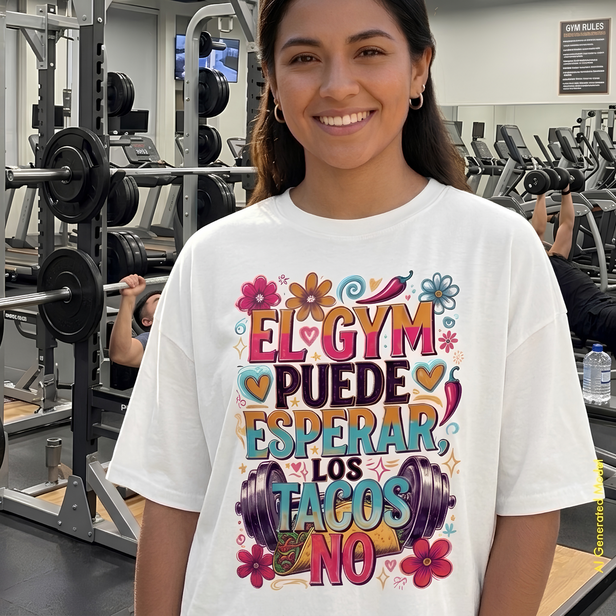 El Gym Puede Esperar, Los Tacos No - A Mano Style Relaxed Fit Tee
