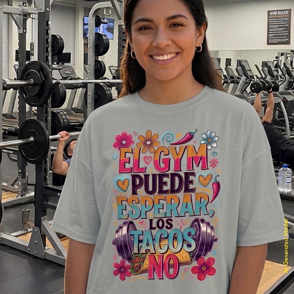 El Gym Puede Esperar, Los Tacos No - A Mano Style Relaxed Fit Tee